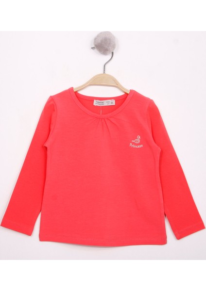Kız Çocuk Göğsü Princess Nakışlı T-Shirt