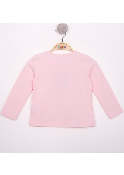 Kız Çocuk Göğsü Princess Nakışlı T-Shirt