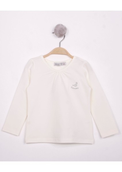 Kız Çocuk Göğsü Princess Nakışlı T-Shirt