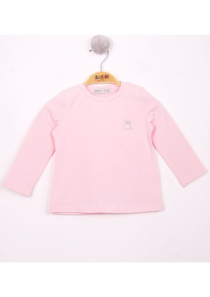 Kız Bebek Göğsü Nakışlı T-Shirt