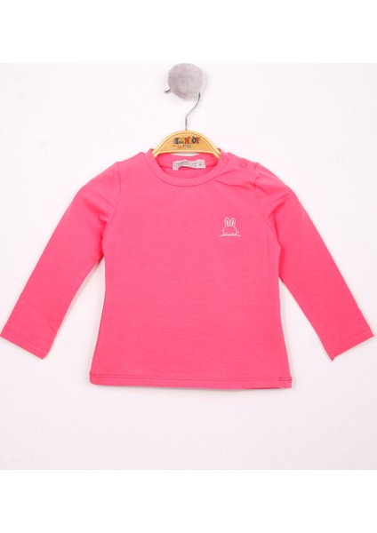 Kız Bebek Göğsü Nakışlı T-Shirt
