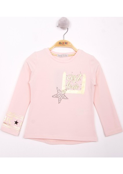 Kız Çocuk Yıldızlı Chic Baskılı T-Shirt