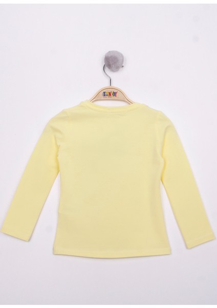 Kız Çocuk Göğsü Pul Nakışlı T-Shirt