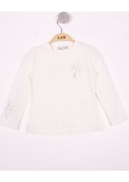 Kız Çocuk Yonca Nakışlı Sweatshirt