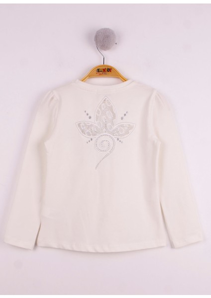 Kız Çocuk Göğsü Çiçek Nakışlı T-Shirt fiyatları