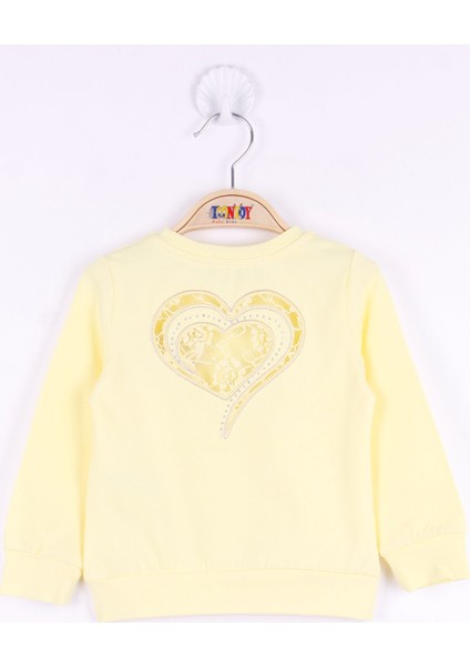 Kız Çocuk Göğsü Nakışlı Sweatshirt
