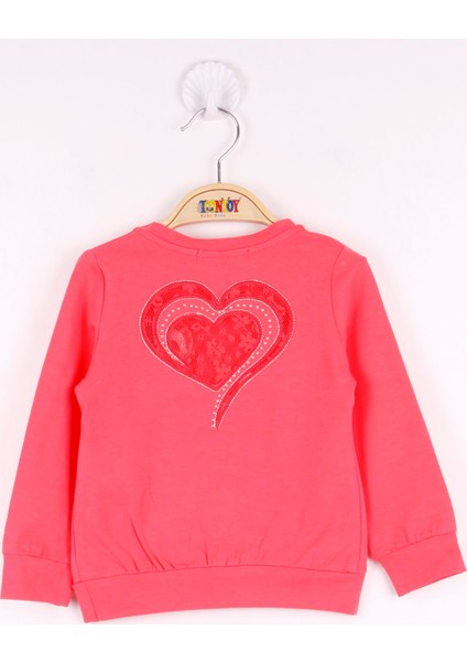 Kız Çocuk Göğsü Nakışlı Sweatshirt
