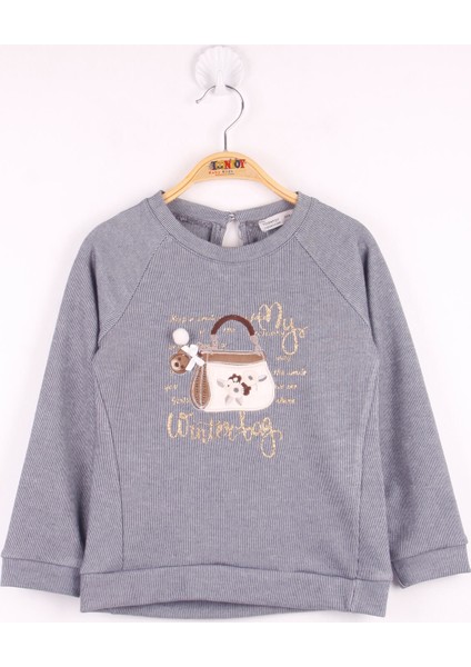 Kız Çocuk Çanta Nakışlı Sweatshirt