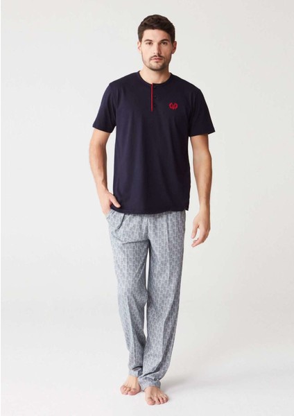 3250 Erkek Pijama Takımı - Lacivert