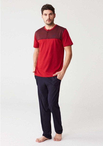 3259 Erkek Pijama Takımı - Bordo