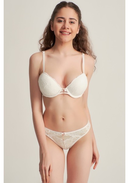 5040 Push Up Dantelli Sütyen Takım Ekru fiyatları