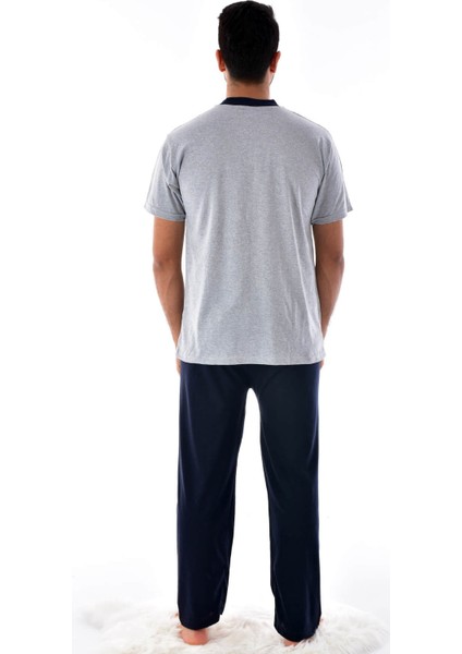 Erkek Kısa Kol Süprem Pijama Takımı Gri