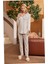 Çizgili Çiçekli Pijama Takımı 1