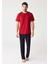 3258 Üçlü Erkek Pijama Takımı - Bordo 1