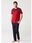 3259 Erkek Pijama Takımı - Bordo 1