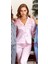 3029 Çeyizlik İpek Saten İkili Pijama Takımı - Pembe 1