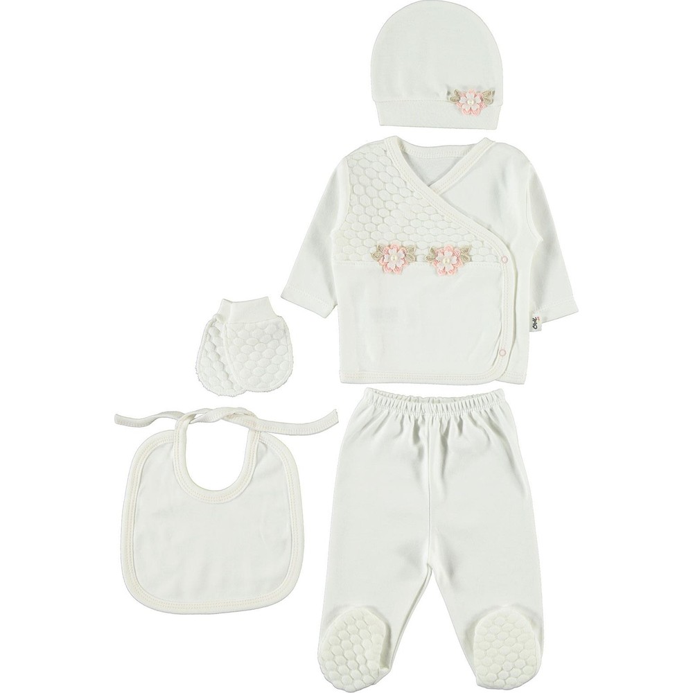 Civil Baby Kız Bebek 5�li Zıbın Takımı 03 Ay Ekru Fiyatı