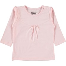Kujju Kız Bebek Penye Sweatshirt 6-18 Ay Pudra