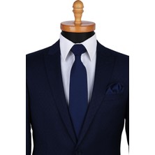 Kravatkolik Lacivert Yün Mendilli Klasik Kravat KK5069