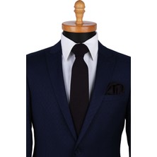 Kravatkolik Lacivert Yün Mendilli Klasik Kravat KK5080