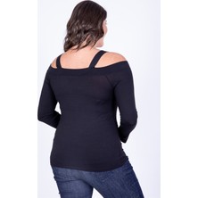 Myline Askılı Karmen Yaka Bluz Siyah M 34922