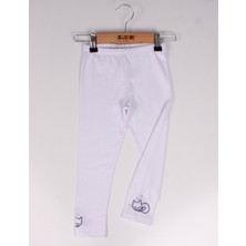 Toontoy Kız Çocuk Kedi Nakışlı Tayt