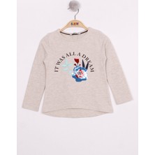 Toontoy Kız Çocuk Pullu Güllü Nakışlı T-Shirt