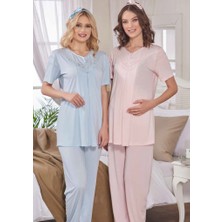 Emose 3940 Örme Dantel Lohusa Pijama Takım