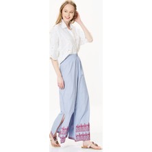 Roman Kadın Etnik Desenli Bol Paça Pantolon-Y1761112-036