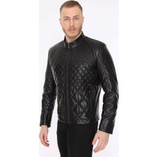 Derimont Deri Erkek İşlemeli Deri Mont