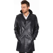 Derimont Deri Erkek Siyah Deri Parka