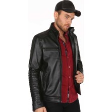 Derimont Deri Erkek Gömlek Kol Deri Mont