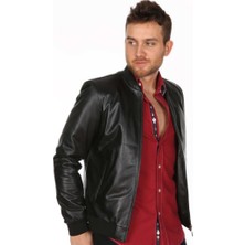 Derimont Deri Erkek Düz Kolej Deri Mont