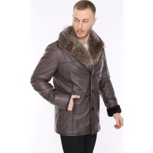 Derimont Deri Erkek Kürklü Deri Mont Camuofs