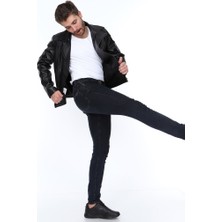 Derimont Deri Muller Siyah Erkek Deri Ceket