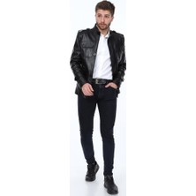 Derimont Deri Hera Siyah Erkek Deri Ceket