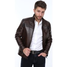 Derimont Deri Milena Kahverengi Erkek Deri Ceket