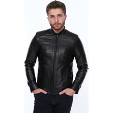 Derimont Deri Teddeo Siyah Erkek Deri Ceket