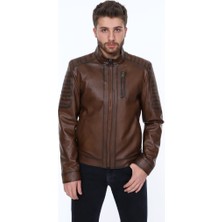 Derimont Deri Elegance Kahverengi Erkek Deri Ceket