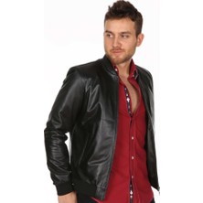 Derimont Deri Erkek Düz Kolej Deri Mont