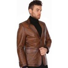 Derimont Deri Erkek Kahve Casual Deri Ceket