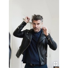 Derimont Deri Erkek İngiliz Yaka Spor Model Mont