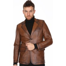 Derimont Deri Erkek Kahve Casual Deri Ceket