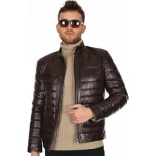 Derimont Deri Erkek Spor Şişme Deri Mont