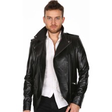 Derimont Deri Çift Fermuar Spor Deri Mont