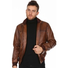 Derimont Deri Erkek Lastikli Deri Mont