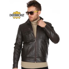 Derimont Deri Erkek Gömlek Cep Deri Mont