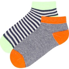 Penti Çok Renkli Erkek Çocuk Neon Striped 2'li Patik Çorap