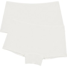 Penti Kırık Beyaz Kız Çocuk Organic Cotton 2'li Boxer