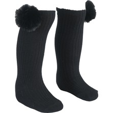 Bebeğime Çorap Ponpolu Dizaltı Çorap Kız Çocuk